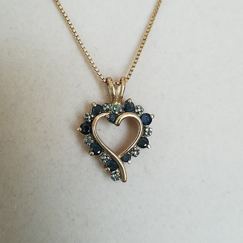 Sterling Silver and Gemstone Heart Necklace
